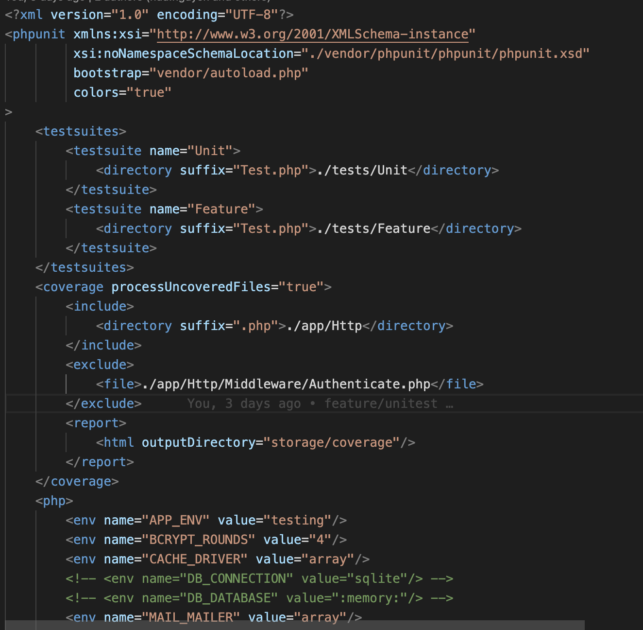 Config php unitest Config php unitest