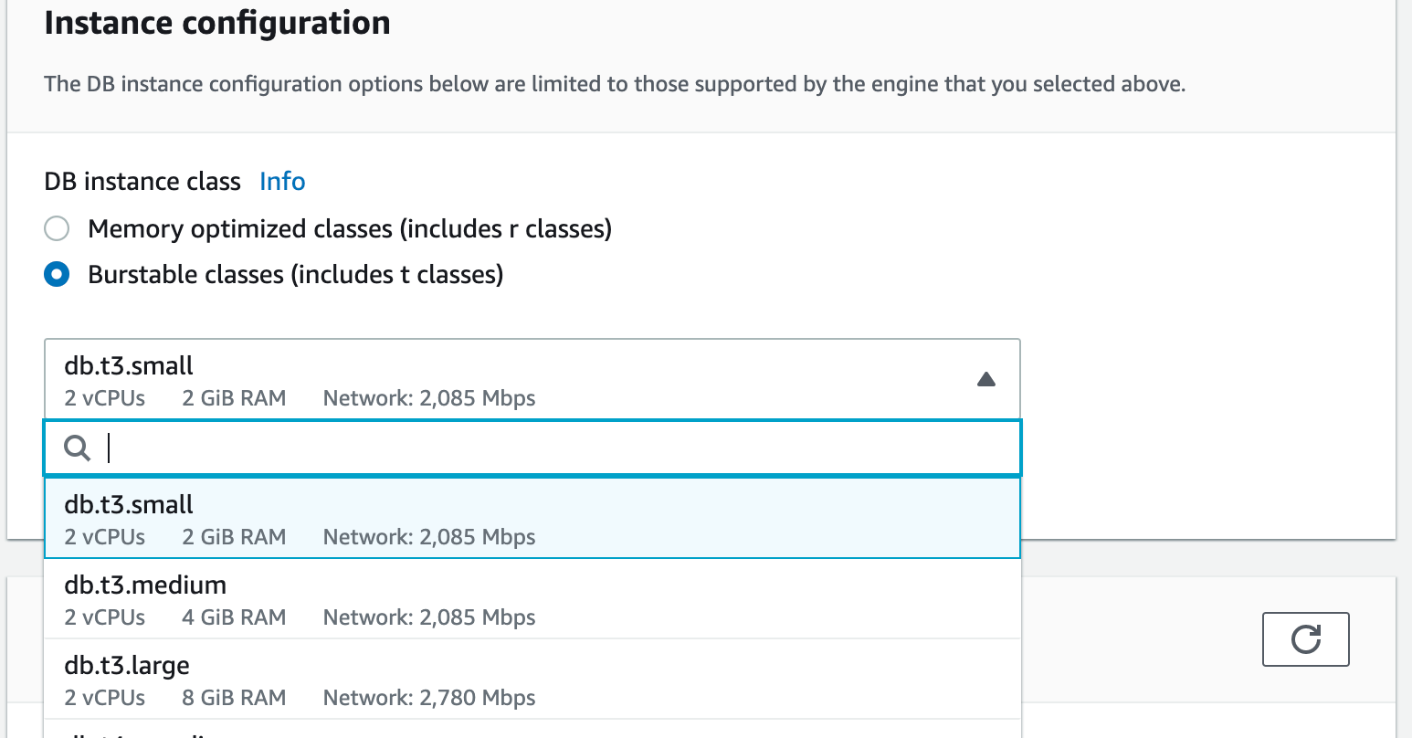 Change db instance class Change db instance class
