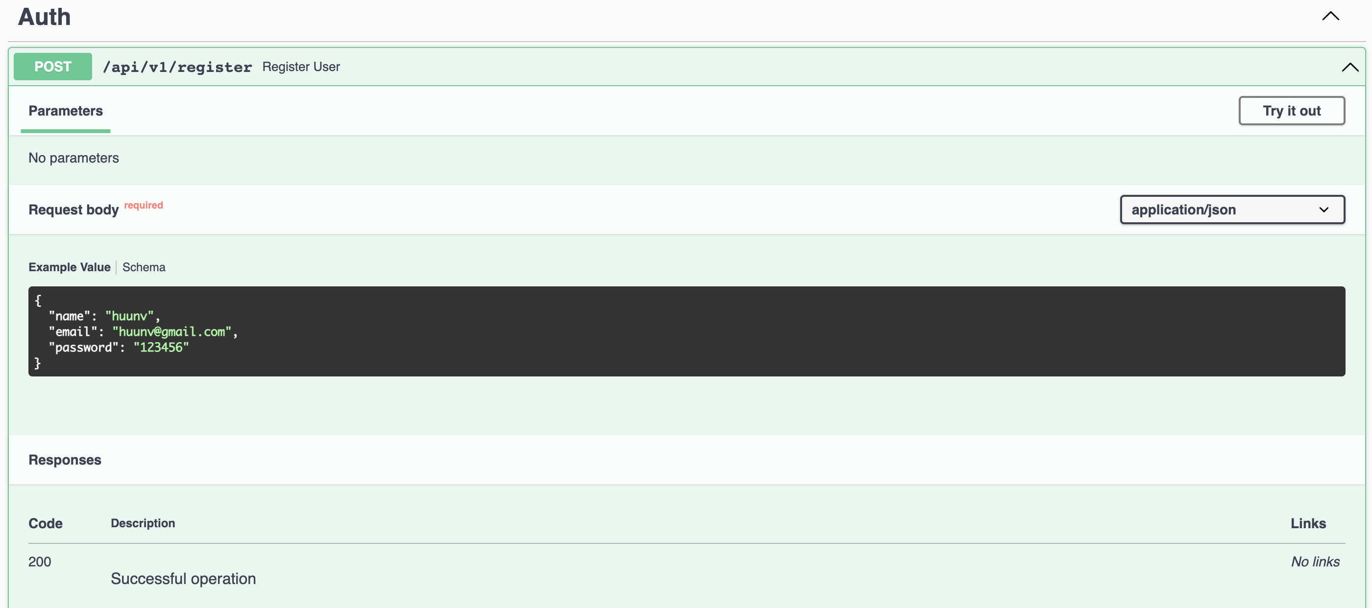 Laravel swagger