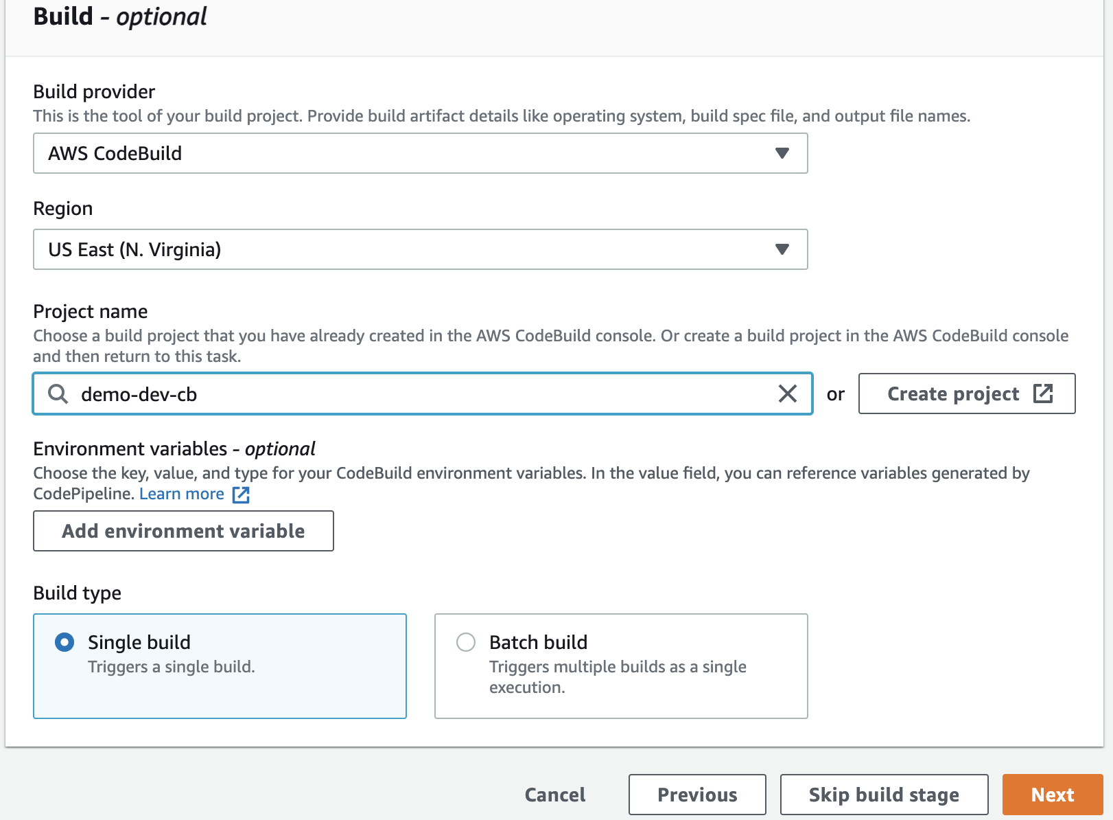 Add codebuild in code pipeline