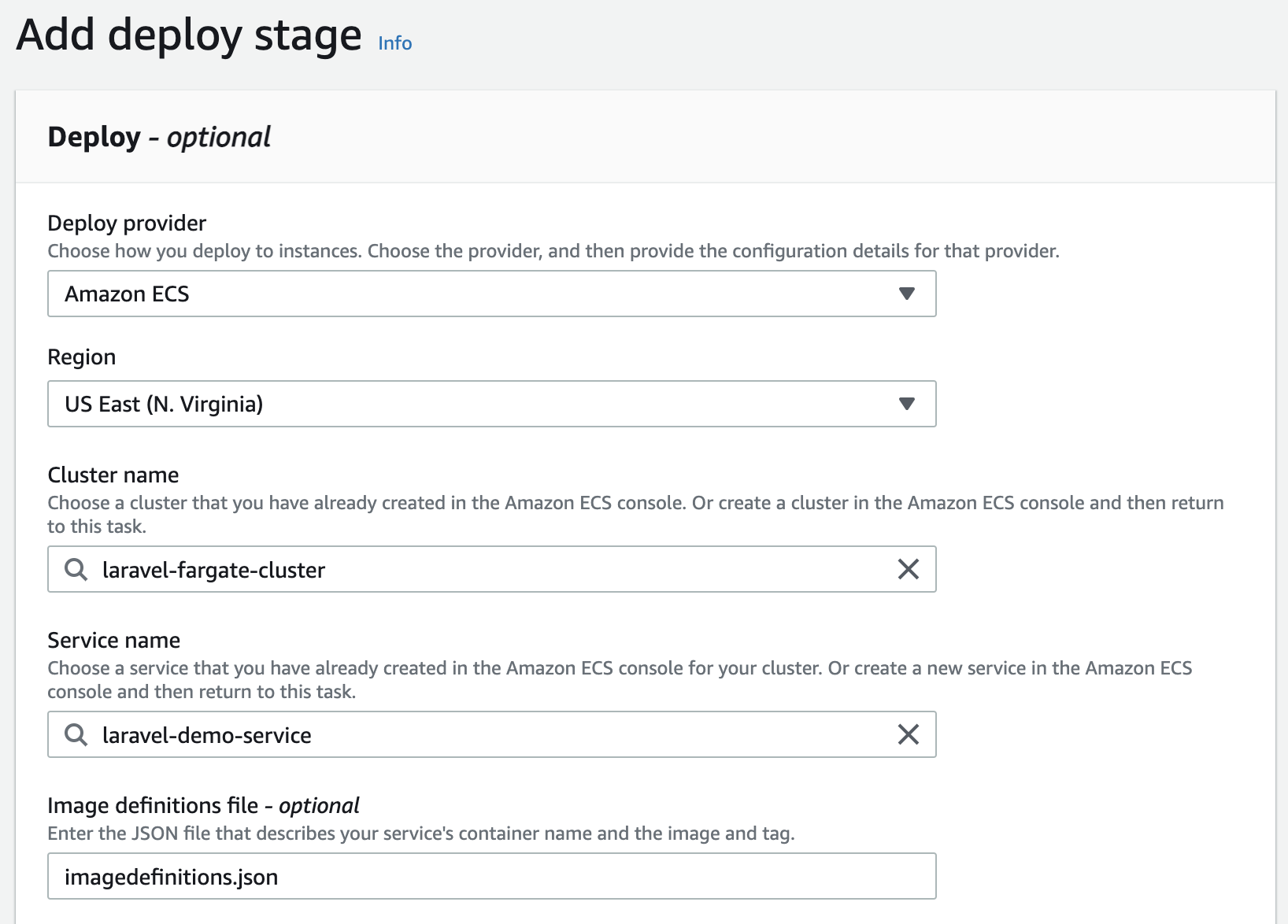 add stage deploy codePipeline