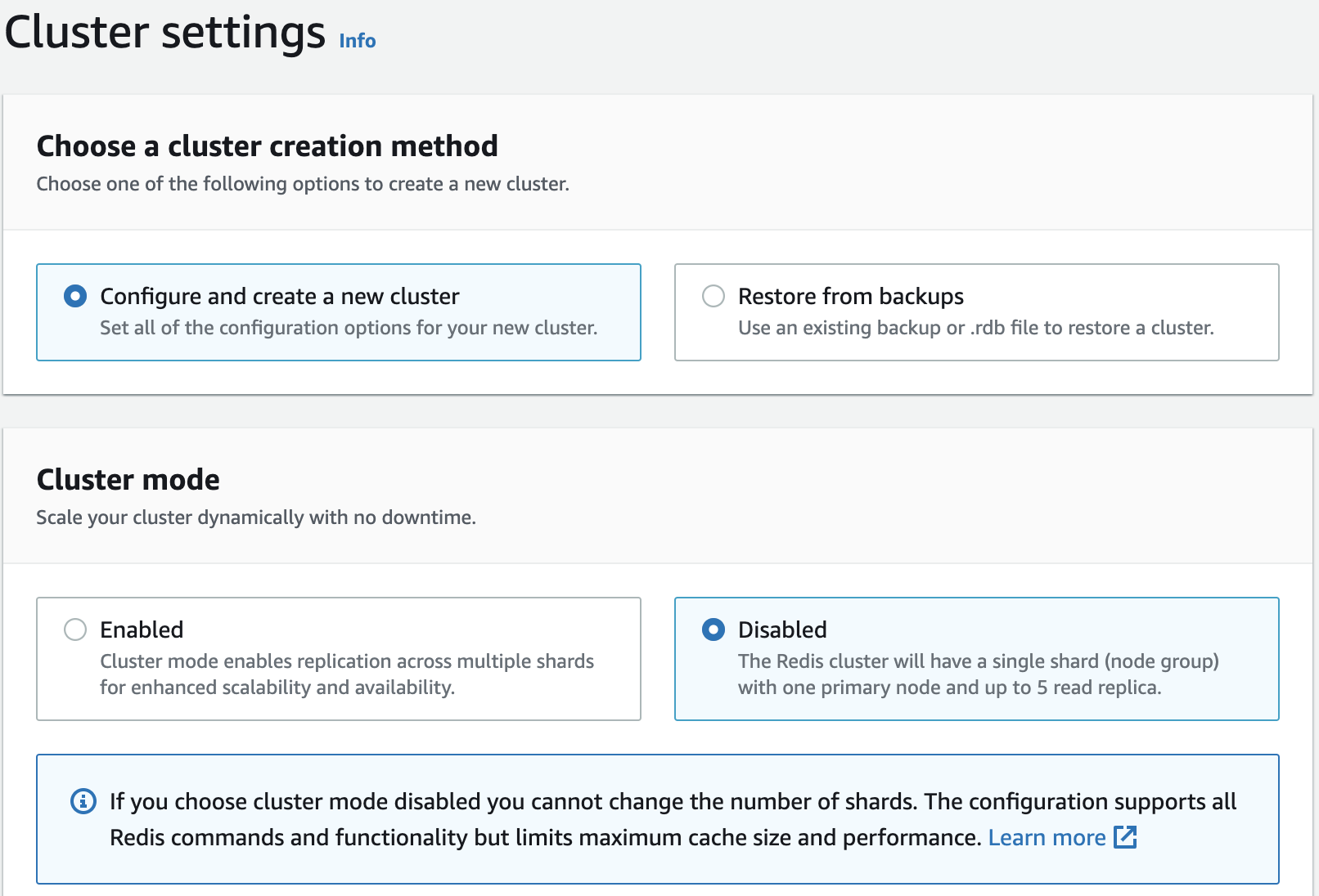 Setting cluster