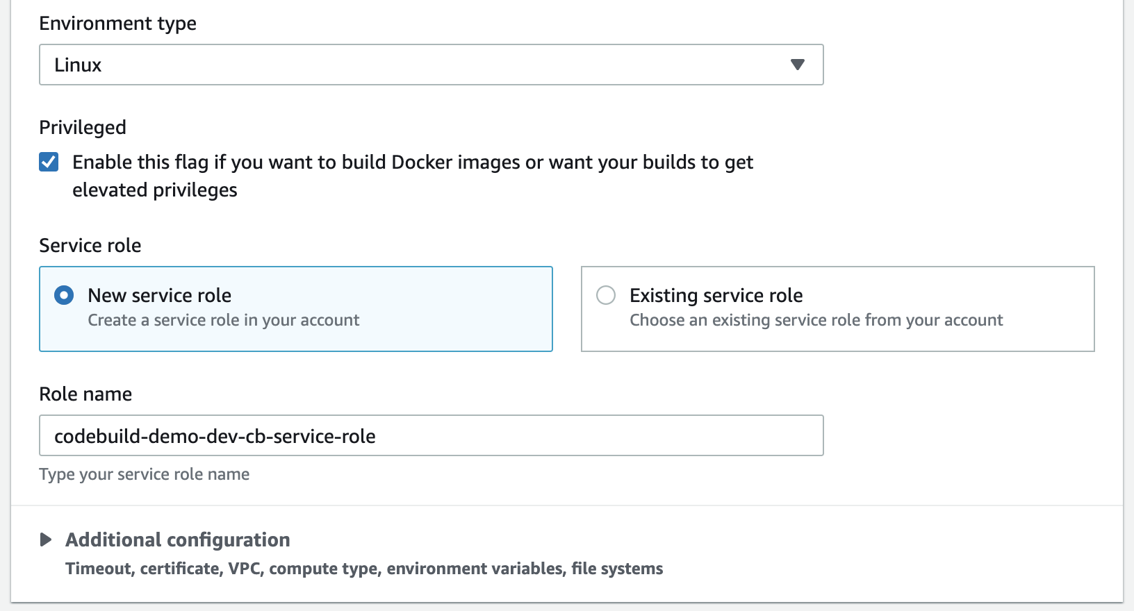 Codebuild env Codebuild env