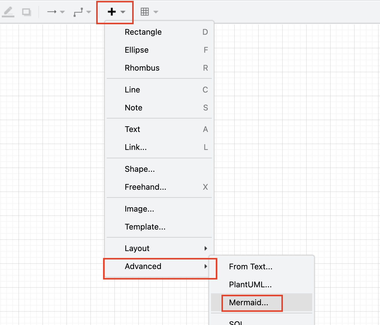 Add chart to draw.io with mermaid