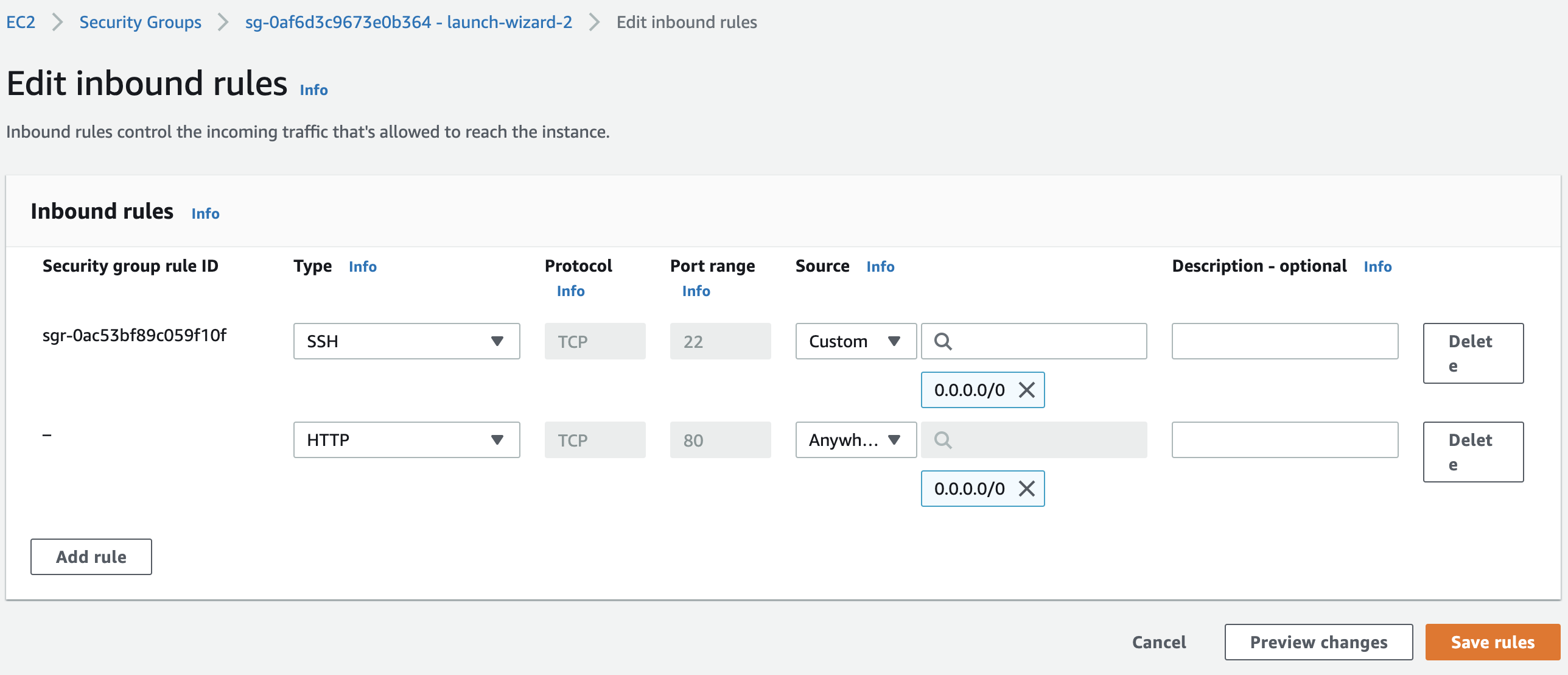 Add security group to ec2