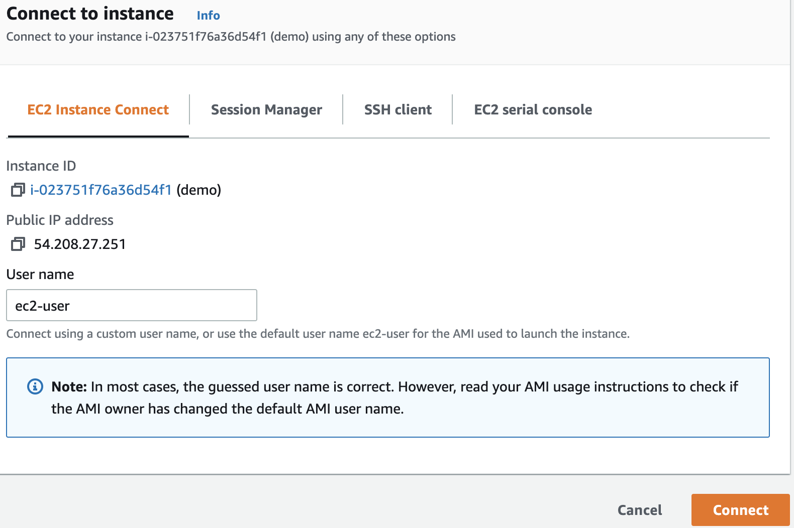 Connect to ec2 install