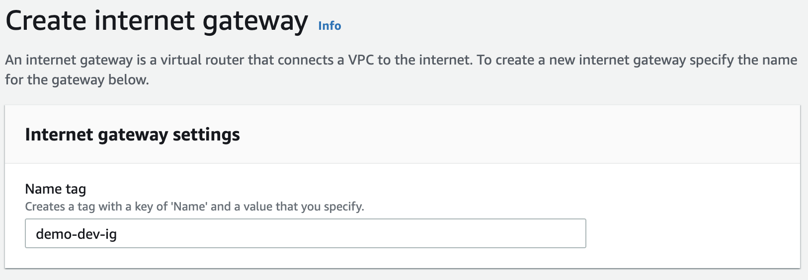 Create internet gateway